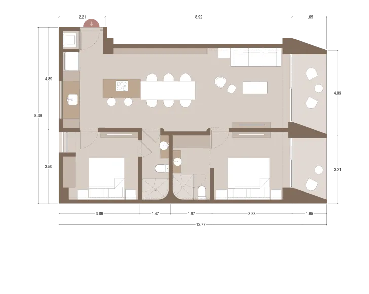Floorplan modelo 98 m2